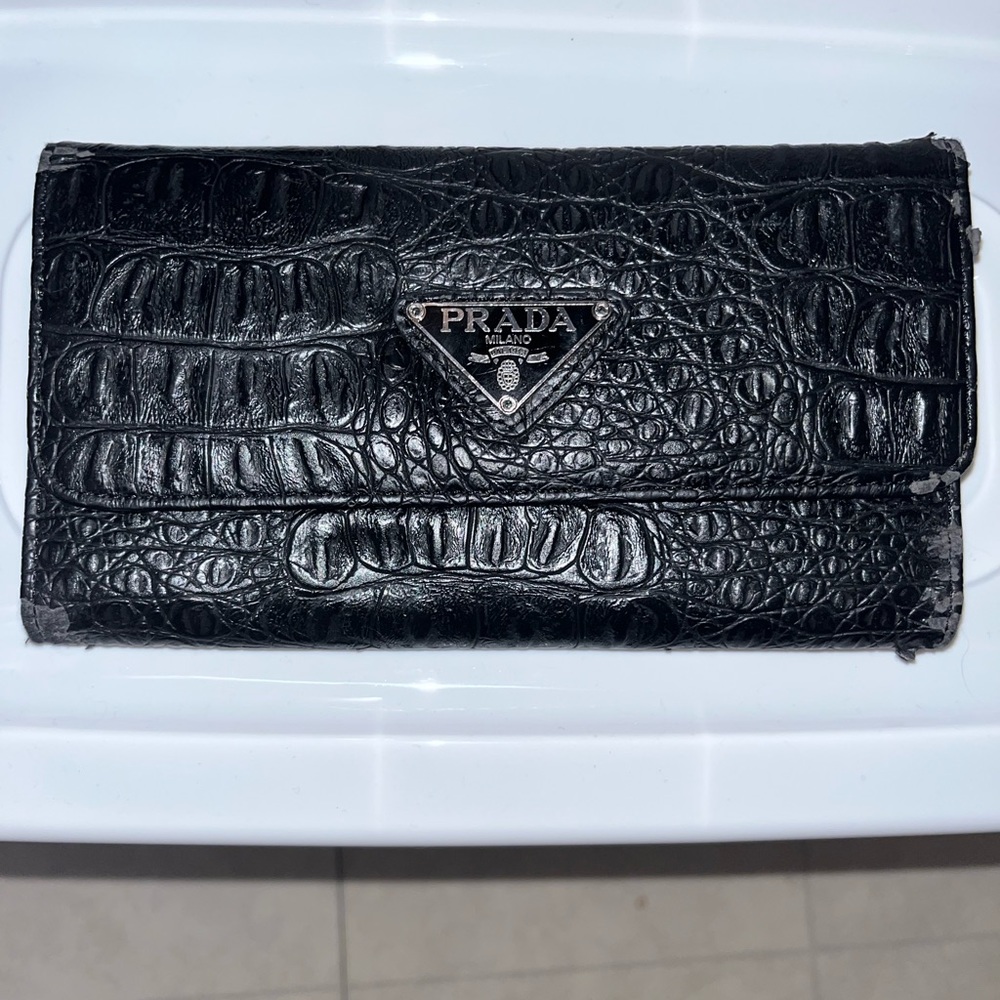 Black Skin-like Prada Wallet